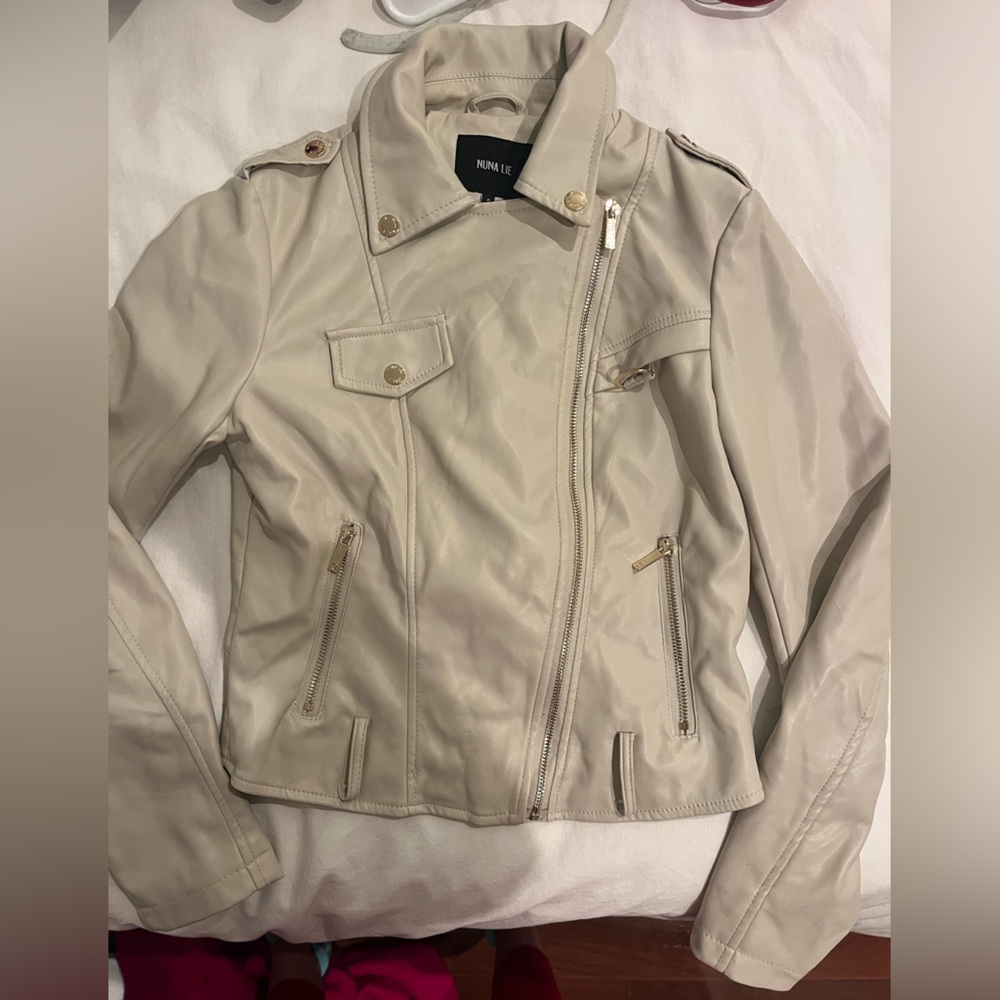 Beige Leather Jacket - image 1